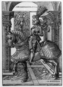 马克西米利安一世（1459-1519）c.1508的马术肖像 作者 汉斯·伯格克米尔